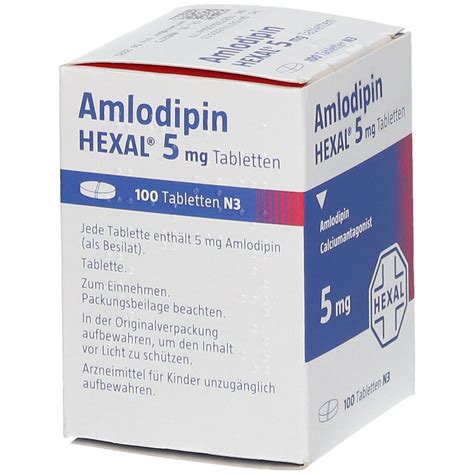 AMLODIPIN HEXAL 5 Mg Tabletten Dose 100 St Mit Dem E Rezept Kaufen