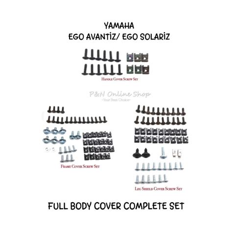 YAMAHA EGO AVANTIZ EGO SOLARIZ FULL BODY COVER SCREW COMPLETE SET