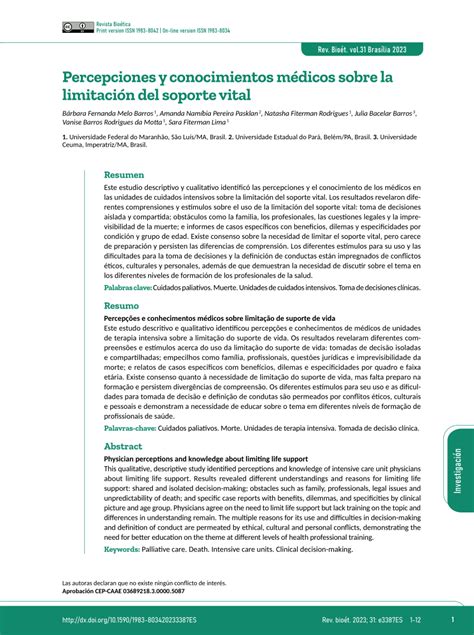 PDF Percepciones y conocimientos médicos sobre la limitación del