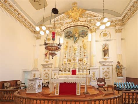 Altar And Interior Decoration In Notre Dame Des Victoires Church In Old