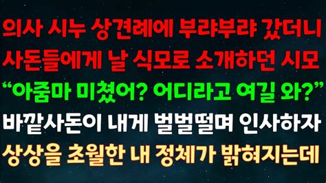 실화사연 의사 시누 상견례에 갔더니 사돈들에게 날 식모로 소개하던 시모아줌마 미쳤어 어디라고 여길 와바깥사돈이 내게