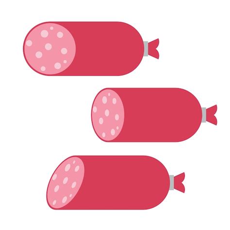 Premium Vector Salami Sausages Vector Illustation Sausages Flat Icon