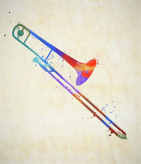 Colorful Trombone Paint Splatter Painting By Dan Sproul Fine Art America