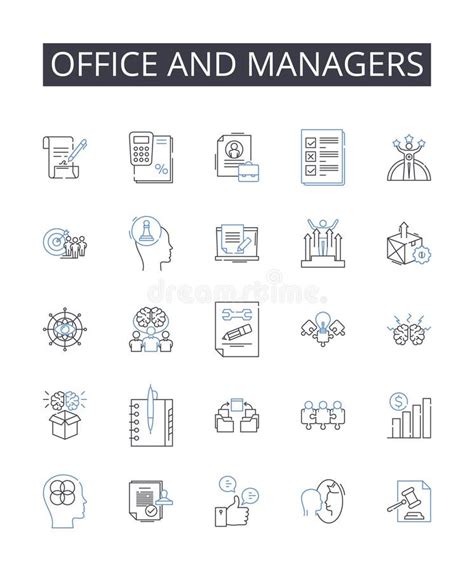 Office And Managers Line Icons Collection CEO And Executives Business