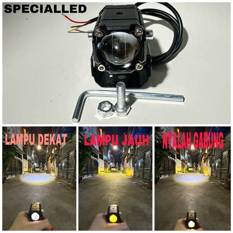 Jual Lampu Tembak Led Foglamp Model Kotak Laser D2 High Low 2 Warna