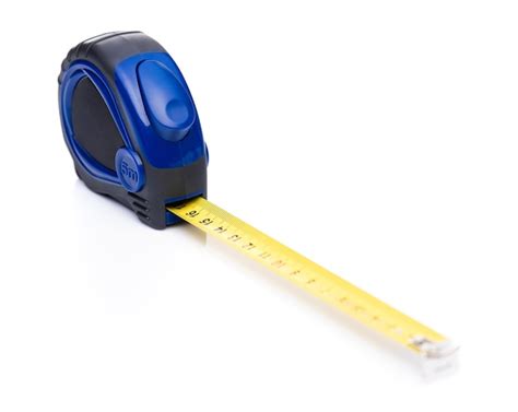 Premium Photo Blue Tape Measure Tool Isolated On White Background