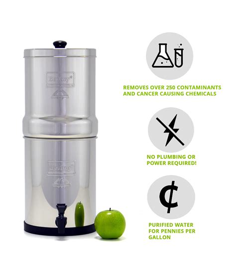 Berkey Imperial Water Filter With 2 Black Berkey Water Filter Cartridge 45 Gallon Capacity