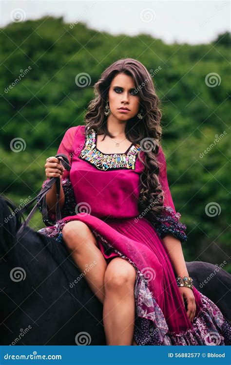 Beautiful Gypsy Girl Poses In A Vineyard Stock Image 26810305