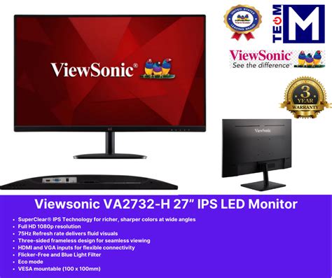 Viewsonic VA2732 H 27 IPS LED Monitor Featuring HDMI