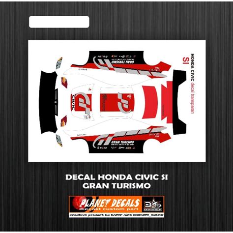 Jual DECAL HOT WHEELS HONDA CIVIC SI GRAN TURISMO Shopee Indonesia