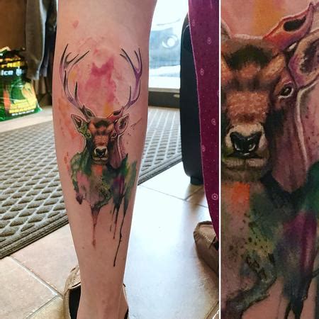 watercolor deer by Karlos Kowaleski: TattooNOW