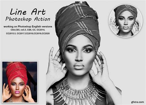 CreativeMarket - Line Art Photoshop Action 5327870 » GFxtra