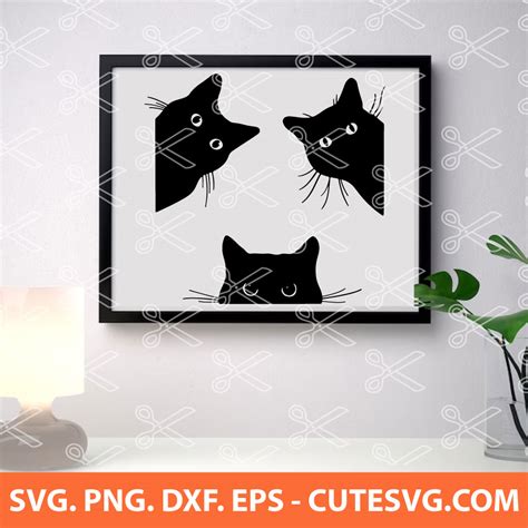 Black Cat Svg Cut File Halloween Black Cat Svg Png Dxf Eps