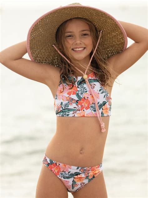 Love Is Big Crop Top Bikini Set For Girls 8 16 Roxy