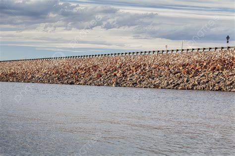 Reservoir Rock Dam Cloud Landscape Rock Dam Photo Background And ...