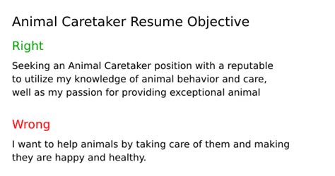 Top 16 Animal Caretaker Resume Objective Examples