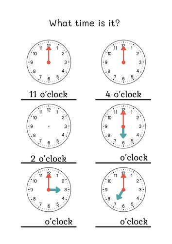 Differentiated Telling The Time Worksheets Teaching Resources