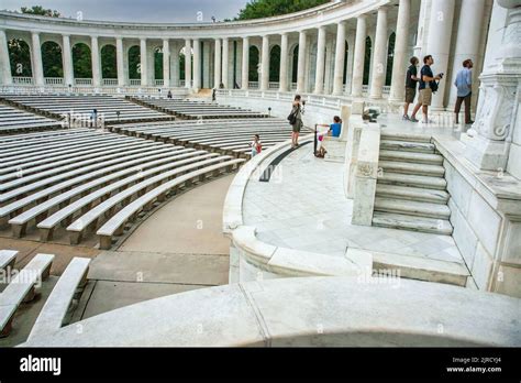 The stage of the Memorial Amphitheater at Arlington National Cemetery ...