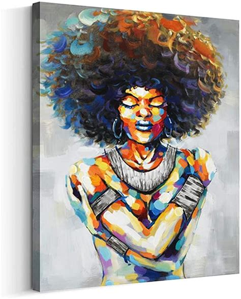 ARTINME African American Wall Art Black Art Paintings for Wall African Canvas Wall Art Painting ...