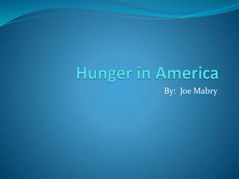 Hunger in America