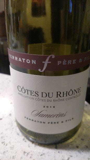 2016 Ferraton Pere Fils Cotes Du Rhone Samorens Blanc TGWG