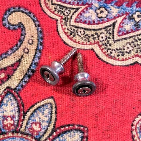 Vintage 1968 Gibson Strap Buttons Set Of 2 W Screws Reverb