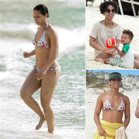 Alicia Keys Heats Up A Bahamas Beach In Her Bikini Bikinis Bahamas