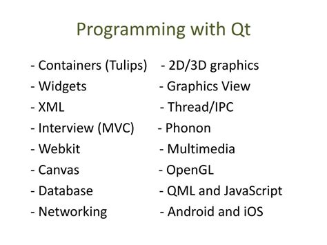 PPT - Qt Framework PowerPoint Presentation, free download - ID:1861203