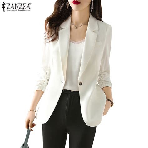 ZANZEA Women Korean Casual Half Sleeve Turn Down Collar Solid Color