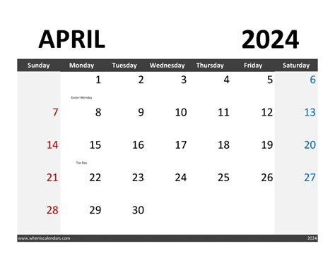 Free Printable Calendar 2024 April 2024 Calendar Blair Muriel