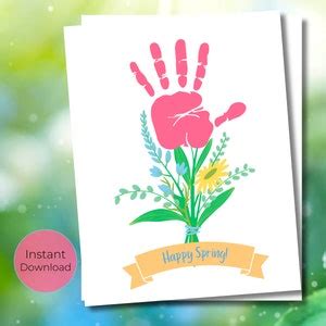 Flower Handprint Flower Handprint Craft Spring Handprint Art Happy