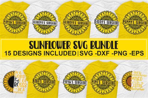 Sunflower Bundle Graphic By Buysvgbundles Creative Fabrica