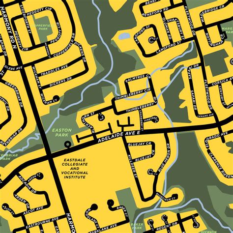 Eastdale Neighbourhood Map Print (Oshawa) – Jelly Brothers