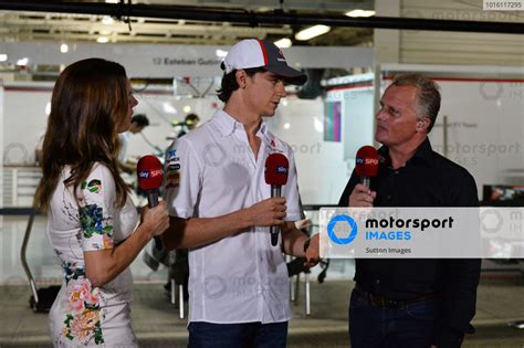 L To R Natalie Pinkham Gbr Sky Tv Esteban Gutierrez Mex Sauber