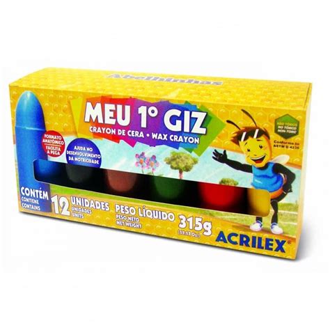 Meu Primeiro Giz De Cera Cores G Acrilex Shopee Brasil