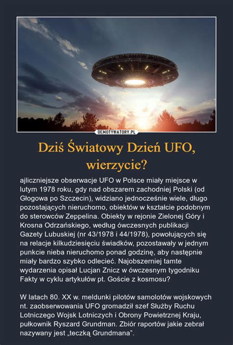 Dzi Wiatowy Dzie Ufo Wierzycie Demotywatory Pl