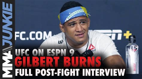 Ufc On Espn 9 Gilbert Burns Full Post Fight Interview Youtube