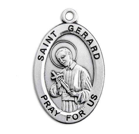 Patron Saint Gerard Oval Sterling Silver Medal - Catholic Online Shopping