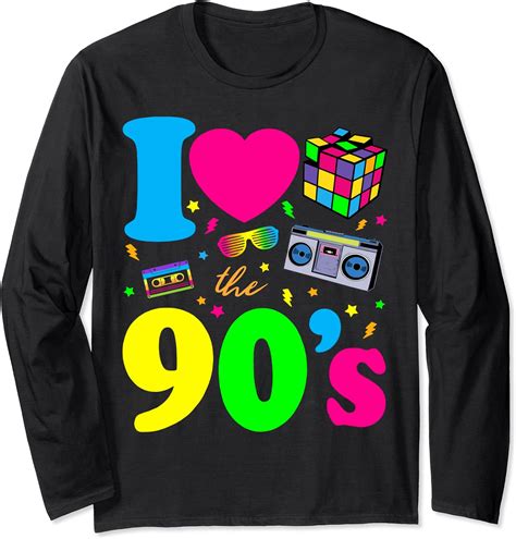 1990 S 90s Shirt I Heart The Nineties Long Sleeve T Shirt Amazon Co