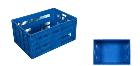 Rectangular Blue Plastic Crates For Industrial Dimension 400X300X270