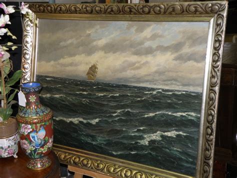 Patrick Von Kalckreuth De 1898 1970 Seascape With Sailing Vessel O C 27 X 39 Signed Ll