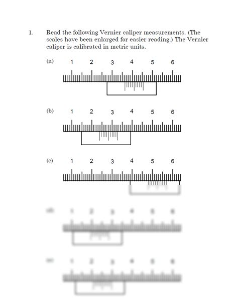 Solution Vernier Caliper Worksheet Studypool