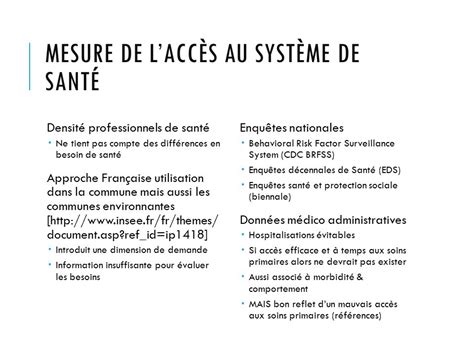 Introduction Comparaisons daccès au soin entre Paris et dautres