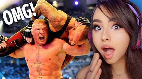 Girl Watches WWE Stiffest Moments REACTION YouTube