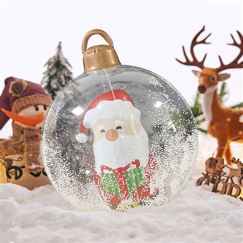 SDJMa Light Up Inflatable Christmas Ball 24Inch Giant Inflatable