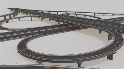 Highway Intersection Road Bridge 3D Model $25 - .c4d .obj .fbx .3ds ...