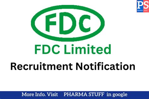 Fdc Ltd Hiring Regulatory Affairs Executives In Mumbai Pharma Stuff