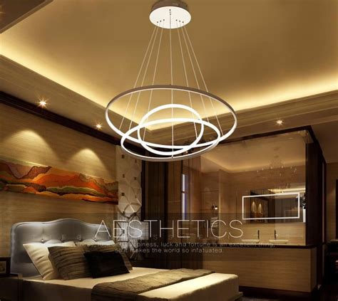 Modern Circular Ring Pendant Lights Circle Rings Acrylic Aluminum