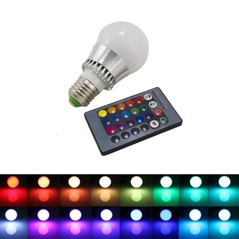 L Mpada Led Bulbo Rgb Bocal E Colorida Controle Remoto Tchen