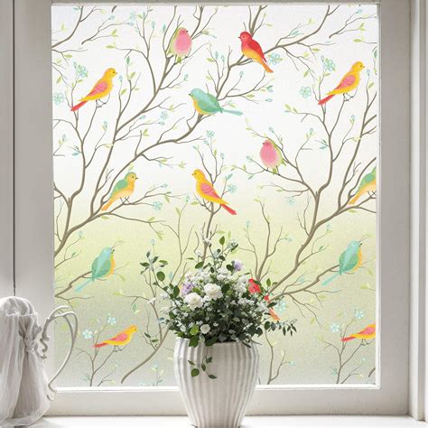 Coavas Stained Glass Window Film, Decorative Frosted Glass Window